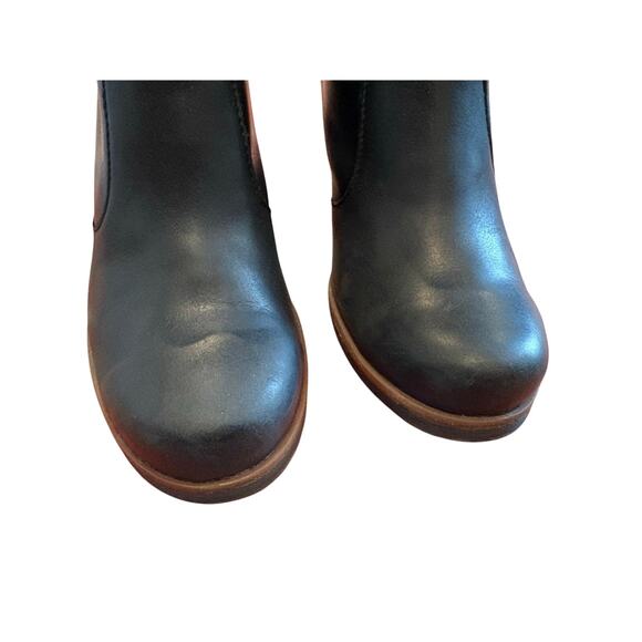 Korks Ease Black Leather Chunky Heeled Gemini Ankle Boots Women’s 10 M - Picture 7 of 10